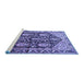 Sideview of Machine Washable Persian Blue Traditional Rug, wshtr593blu