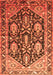 Serging Thickness of Machine Washable Persian Orange Traditional Area Rugs, wshtr593org