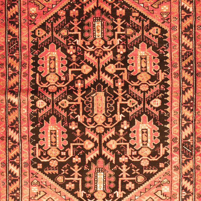 Serging Thickness of Machine Washable Persian Orange Traditional Area Rugs, wshtr593org