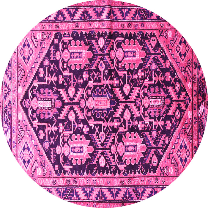Round Persian Pink Traditional Rug, tr593pnk