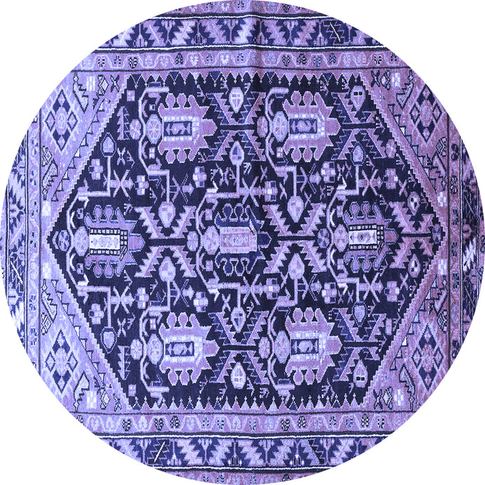 Round Machine Washable Persian Blue Traditional Rug, wshtr593blu