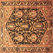 Square Persian Brown Traditional Rug, tr593brn