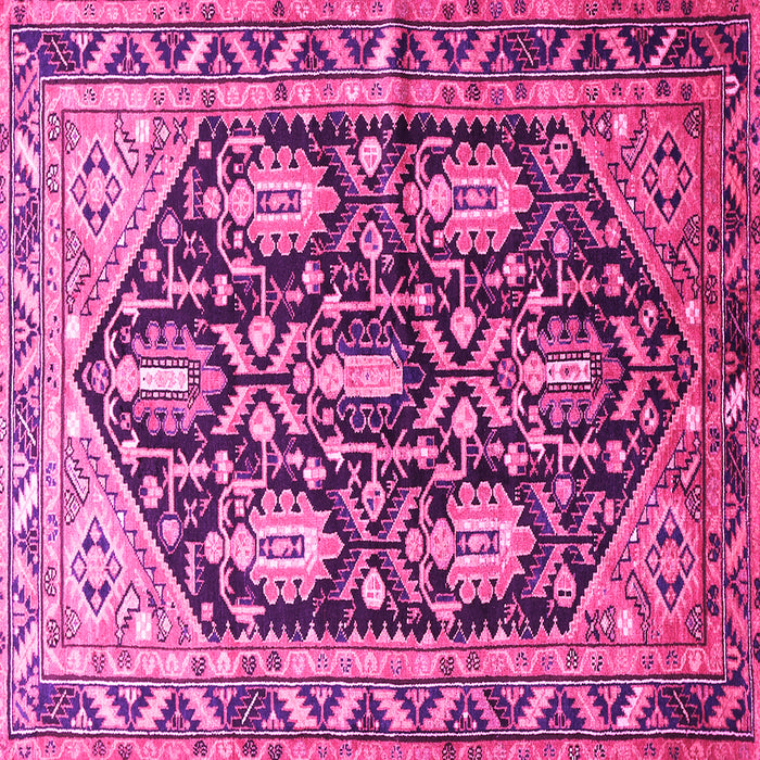 Square Machine Washable Persian Pink Traditional Rug, wshtr593pnk