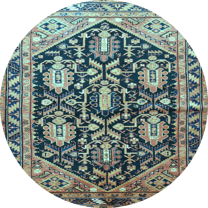 Round Persian Light Blue Traditional Rug, tr593lblu