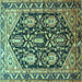 Square Persian Turquoise Traditional Rug, tr593turq