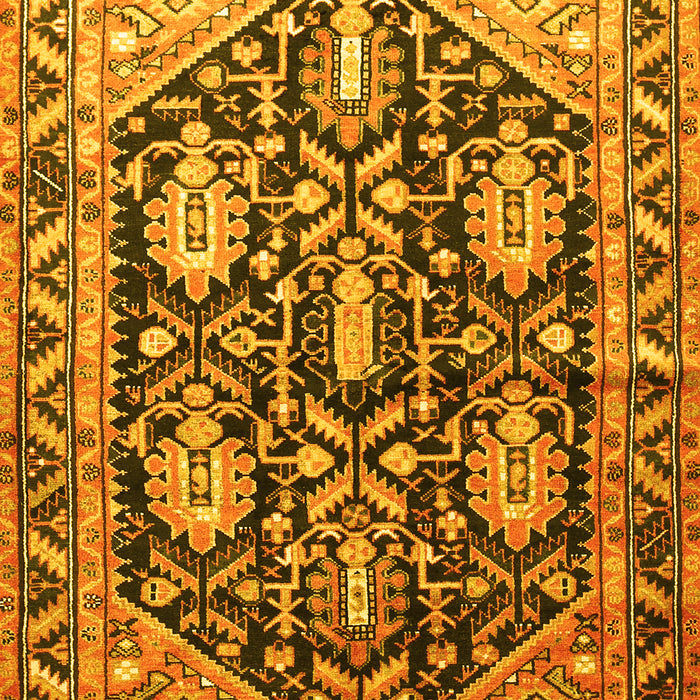 Machine Washable Persian Yellow Traditional Rug, wshtr593yw