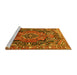 Sideview of Machine Washable Persian Yellow Traditional Rug, wshtr594yw