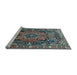 Sideview of Machine Washable Persian Light Blue Traditional Rug, wshtr594lblu