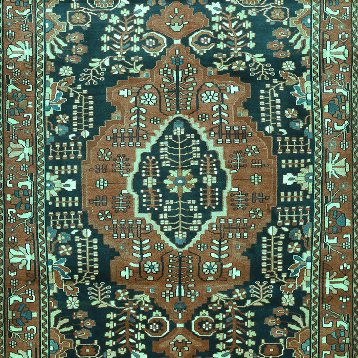 Machine Washable Persian Turquoise Traditional Area Rugs, wshtr594turq