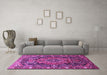 Machine Washable Persian Purple Traditional Area Rugs in a Living Room, wshtr594pur