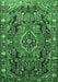 Machine Washable Persian Emerald Green Traditional Area Rugs, wshtr594emgrn
