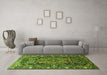 Machine Washable Persian Green Traditional Area Rugs in a Living Room,, wshtr594grn