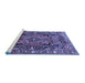 Sideview of Machine Washable Persian Blue Traditional Rug, wshtr594blu