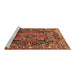 Sideview of Machine Washable Persian Brown Traditional Rug, wshtr594brn