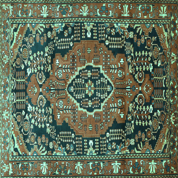 Square Persian Turquoise Traditional Rug, tr594turq