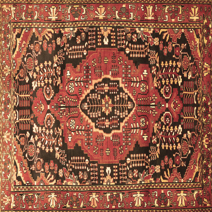 Square Persian Brown Traditional Rug, tr594brn