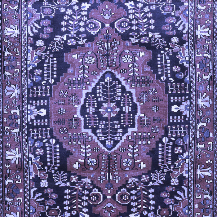 Machine Washable Persian Blue Traditional Rug, wshtr594blu