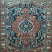 Square Persian Light Blue Traditional Rug, tr594lblu