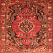 Round Machine Washable Persian Orange Traditional Area Rugs, wshtr594org