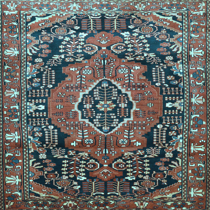 Square Machine Washable Persian Light Blue Traditional Rug, wshtr594lblu