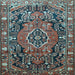 Square Machine Washable Persian Light Blue Traditional Rug, wshtr594lblu