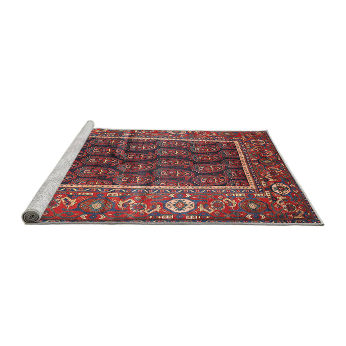 Sideview of Machine Washable Traditional Rose Dust Purple Rug, wshtr595