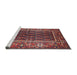 Sideview of Machine Washable Traditional Rose Dust Purple Rug, wshtr595