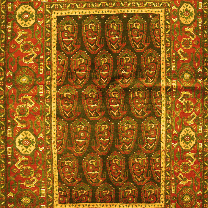 Machine Washable Persian Yellow Traditional Rug, wshtr595yw