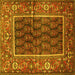 Square Machine Washable Persian Yellow Traditional Rug, wshtr595yw