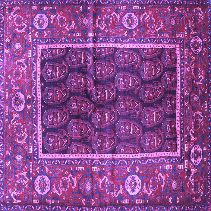 Square Machine Washable Persian Purple Traditional Area Rugs, wshtr595pur