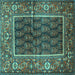 Square Persian Turquoise Traditional Rug, tr595turq