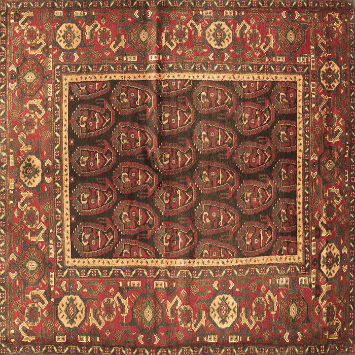Square Machine Washable Persian Brown Traditional Rug, wshtr595brn