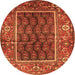 Square Persian Orange Traditional Rug, tr595org