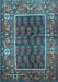 Machine Washable Persian Light Blue Traditional Rug, wshtr595lblu