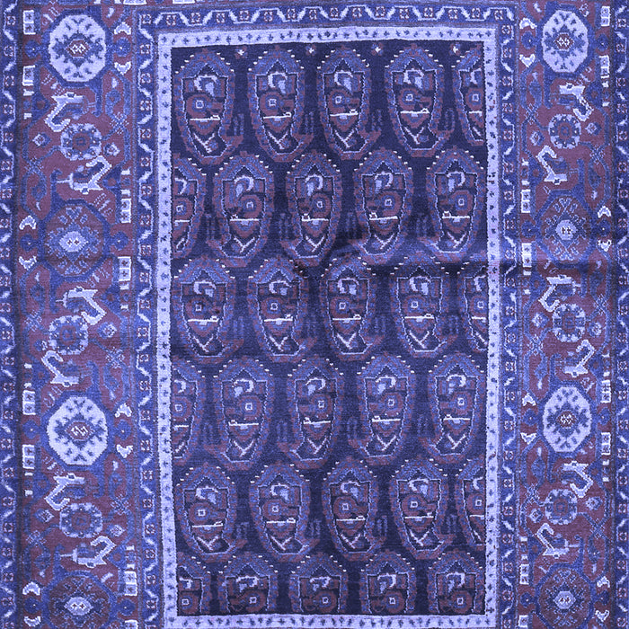 Machine Washable Persian Blue Traditional Rug, wshtr595blu