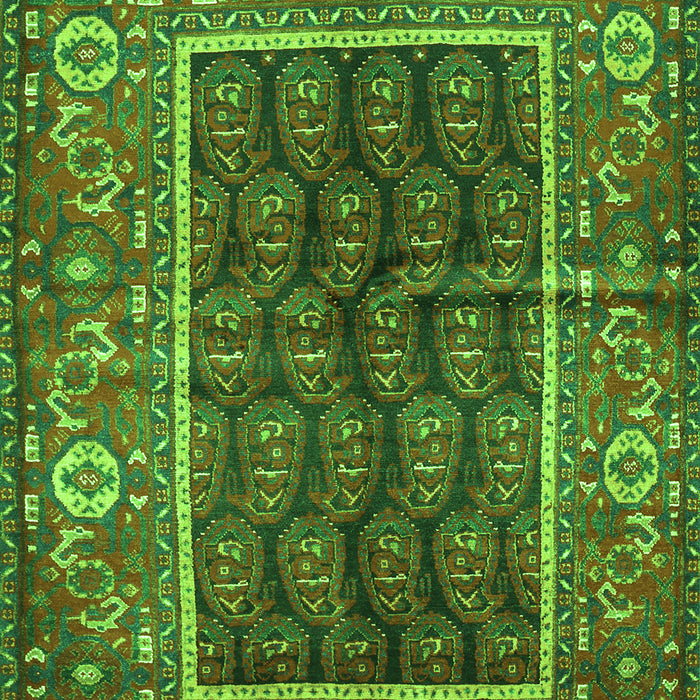 Serging Thickness of Machine Washable Persian Green Traditional Area Rugs, wshtr595grn