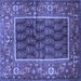 Square Persian Blue Traditional Rug, tr595blu