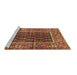 Sideview of Machine Washable Persian Brown Traditional Rug, wshtr595brn