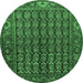 Round Persian Emerald Green Traditional Rug, tr596emgrn