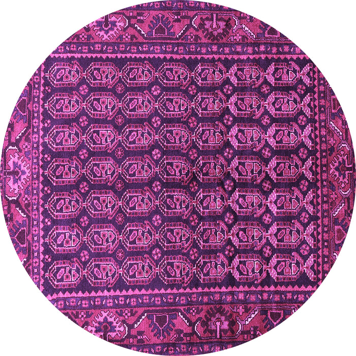 Round Persian Purple Traditional Rug, tr596pur