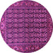 Round Persian Purple Traditional Rug, tr596pur