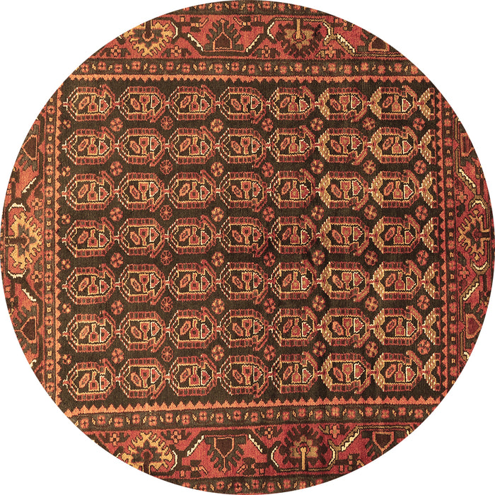Round Persian Brown Traditional Rug, tr596brn