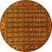 Round Machine Washable Persian Yellow Traditional Rug, wshtr596yw