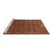 Sideview of Machine Washable Persian Brown Traditional Rug, wshtr596brn