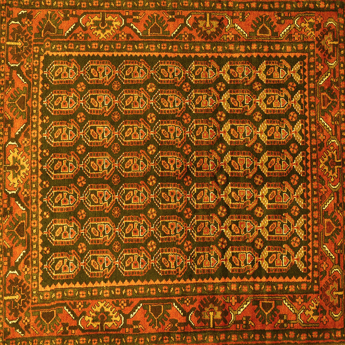 Square Machine Washable Persian Yellow Traditional Rug, wshtr596yw