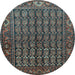 Round Persian Light Blue Traditional Rug, tr596lblu