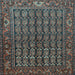 Square Machine Washable Persian Light Blue Traditional Rug, wshtr596lblu