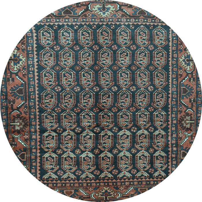 Round Machine Washable Persian Light Blue Traditional Rug, wshtr596lblu