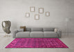 Machine Washable Persian Pink Traditional Rug in a Living Room, wshtr596pnk