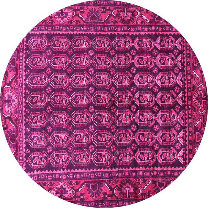 Round Persian Pink Traditional Rug, tr596pnk